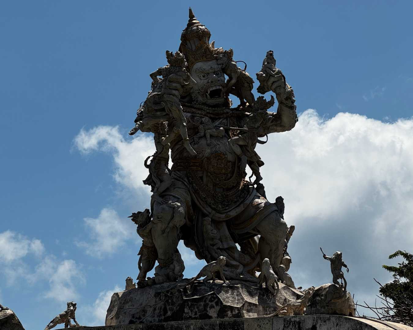 Uluwatu Temple perched on a limestone cliff at sunset in Bali